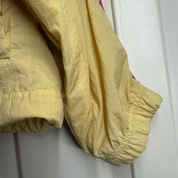 Vtg 90's Nike Windbreaker Adult L Track Jacket Yellow Pink Athletic Streetwear - Picture 5 of 10
